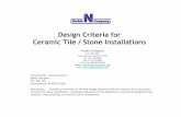 Design Criteria for Ceramic Tile / Stone Installations · PDF fileLearning Objectives Upon completing this course, you will be able to: • discuss the critical design elements relating