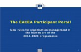 The EACEA Participant Portal - Europa · PDF fileWhat is the EACEA participant portal? • Unique entry point for the registration of organisations that want to apply for the following