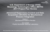 Advanced Supervisory Control and Data Acquisition · PDF fileAdvanced Supervisory Control and Data Acquisition (SCADA) for Biochemical Process Integration ... This presentation does