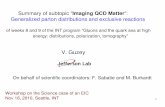 Summary of subtopic “Imaging QCD Matter”: Generalized · PDF fileGeneralized parton distributions and exclusive reactions ... digest of ideas discussed during the program Distributions