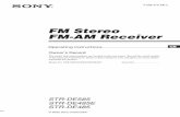 FM Stereo FM-AM Receiver - Sony eSupport - Manuals ... Stereo FM-AM Receiver 4-238-375-13(1) STR-DE585 STR-DE485E STR-DE485 Owner’s Record The model and serial numbers are located