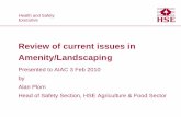 Current issues in amenity/ · PDF file• But also involves landscaping and grounds maintenance at: – Water (rivers, lakes, canals) ... leading companies to identify information