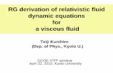 RG derivation of relativistic fluid dynamic equations for ...teiji.kunihiro/kuni_e/presentations/... · RG derivation of relativistic fluid dynamic equations for ... zad-hoc constraints
