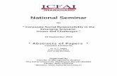 Abstracts- IUJ National Seminar on CSR-19.09 · PDF filein different levels in various functional areas of management ... 40 Ethical Issues in ... CSR encompasses a wide spectrum of