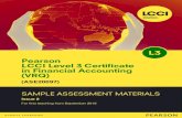 Pearson LCCI Level 3 Certificate in Financial Accounting (VRQ) · PDF fileSAMPLE ASSESSMENT MATERIALS Issue 2 For first teaching from September 2015 L3 (ASE20097) Pearson LCCI Level