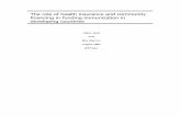 The role of health insurance and community financing in ... · PDF fileThe role of health insurance and community financing in funding immunization in ... sources to finance their