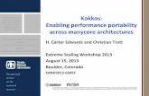 Kokkos: of white space Enabling performance portability · PDF file · 2013-09-03and header across manycore architectures Photos placed in horizontal ... MS C++AMP, ... Not a language