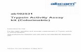 ab102531 kit (Colorimetric) Trypsin Activity Assay - · PDF fileTrypsin Activity Assay Kit ... Trypsinization or trypsin proteolysis: ... using a cold microcentrifuge to remove any