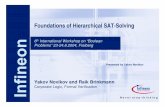 Foundations of Hierarchical SAT-Solving - tu- · PDF file · 2004-10-12for Chip Makers 100M+ gates 800 nm 65nm 90nm 130nm 180nm 2004 complexity time effort Finding faults gap test