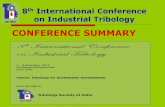 CONFERENCE SUMMARY - Tribology Society of India (TSI ... · PDF fileCONFERENCE SUMMARY . INAUGURATION ... chemistry, wind turbine ... Future Energy Sources for Mobility – Contribution