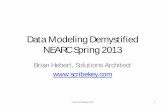 Data Modeling Demystified NEARC Spring 2013 - …gis.amherstma.gov/data/springnearc2013/Session3/DataManagement/... · Data Modeling Demystified NEARC Spring 2013 Brian Hebert, ...