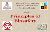 Presents: Principles of Biosafety - EHS DB. · PDF filePresents: Principles of Biosafety. Why Biosafety? ... (Human, Animal, Plant, or Opportunistic) •Biotoxins ... BSL 3 organisms