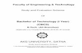 Bachelor of Technology (I Year) (CBCS) - AKS · PDF fileBachelor of Technology (I Year) (CBCS) B.Tech. ... Polymer and metallic corrosion ... Report writing, precise writing, Note
