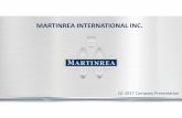 MARTINREA INTERNATIONAL INC. · PDF file©2016 Martinrea International Inc. Confidential and proprietary. Do ... Ford1 Escape/Focus ... Our Martinrea 2.0 methodology is the four pillar