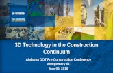 3D Technology in the Construction Continuumconferences.dot.state.al.us/Preconstruction/files/2016presentations...3D Technology in the Construction Continuum Alabama DOT Pre-Construction