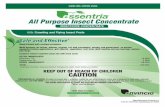 All Purpose Insect Concentrate TO CONTROL SPIDERS, · PDF filePeppermint Oil ... water, add concentrate to tank, then add water to obtain desired dilution. System nozzles should deliver