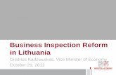 Reform of Business Inspections in Lithuania - oecd.org inspections...GDP 2011: GDP growth rate: ... What is a checklist? ... The inspector asks questions from the checklist while performing