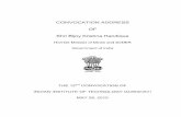 CONVOCATION ADDRESS OF Shri Bijoy Krishna … ADDRESS OF Shri Bijoy Krishna Handique Hon'ble Minister of Mines and DoNER Government of India THE 12TH CONVOCATION OF INDIAN INSTITUTE