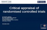 Critical appraisal of randomised controlled trials M1 ... · PDF fileCritical appraisal of randomised controlled trials Dr Kamal R. Mahtani BSc PhD MBBS PGDip MRCGP GP and Clinical