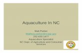 Aquaculture In NC In NC Matt Parker ... Services. What we’ll talk about • Regulations – Freshwater species – Marine species ... aeration hr 0.85 44,700 37,995 8.65% ...
