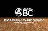 MINOR OFFICIALS TRAINING DOCUMENT - Volleyball BC · PDF fileMINOR OFFICIALS TRAINING DOCUMENT ... the second referee whistles and signals any of the following: ... forearm, hand open.