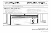 Installation Overthe Range Instructions Microwave Oven I · PDF fileCarl 1-800-944-9044(us) 1-800-265-8352 ... Connecting Ductwork ... plus additional oven loads of up to 50 pounds