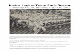 Junior Legion Team Ends  · PDF file · 2015-12-31Title: Microsoft Word - American Legion Post 169 Baseball 1957.docx Author: Charlie Created Date: 10/24/2014 9:19:52 PM