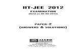 IIT-JEE 2012 -  · PDF filetarget : iit-jee 2013 iit-jee 2012 examination (h on 08-04-2012) paper answers solutions-2 ( &)