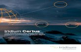 Iridium Certus -   Certus is designed to support a ... Iridium and the Iridium logo are registered trademarks and Iridium Certus is a service mark of Iridium Satellite LLC ...