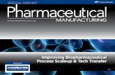 Improving Biopharmaceutical Process Scaleup & Tech Transfer · PDF fileImproving Biopharmaceutical Process Scaleup & Tech Transfer ... the pharmaceutical Quality by Design framework,