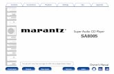 Super Audio CD Player SA8005 - Marantzus.marantz.com/DocumentMaster/US/SA8005 Owners... · Owner’s Manual Super Audio CD Player SA8005. 2 ... signal or DSD signal music files into
