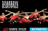 Shanghai Acrobats Keynotes 2016:Layout 1 · PDF fileof the objects used in Chinese foot juggling are balls, umbrellas, ... The performer skillfully balances, spins, tosses, and rotates