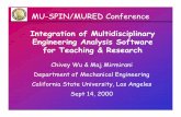 Integration of Multidisciplinary Engineering Analysis ... · PDF fileIntegration of Multidisciplinary Engineering Analysis Software ... • Application to Flight Vehicle Design, Analysis