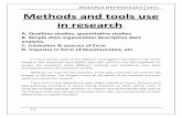 RESEARCH METHODOLOGY Methods and tools use in researchpharmaquest.weebly.com/.../9/4/2/9942916/methods_and_tools_of_res… · C. Limitation & sources of ... The task of data collection