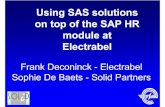 Using SAS solutions on top of the SAP HR module at · PDF fileUsing SAS solutions on top of the SAP HR module at Electrabel Frank Deconinck - Electrabel ... Abap Cluster Directory