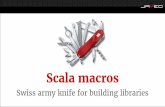 Scala macros - Lambda Days  · PDF fileimplicit val carWrites = Json.writes[Car] ... import java.time.Year ... "Annotation @Benchmark can be used only with methods")}}