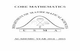 CORE MATHEMATICS AT USMA Math/CMB-2014...... about the core mathematics ... mathematical skills and concepts you can expect from ... understanding of basic ideas in mathematics, science,