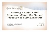 Starting a Major Gifts Program: Mining the Buried Treasure ...b.3cdn.net/uwnca/8a0523f219aaf4b9ff_nim6v4qgt.pdf · Starting a Major Gifts Program: Mining the Buried Treasure in Your