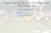 Implementing The Zone Running Game: The Stretch Play · PDF fileImplementing the Zone Running Game: The Stretch Play ... Aim Point on Zone is hip of the 1st covered offensive ... •Our