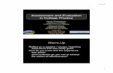 Assessment and Evaluation in College Physics - AAPT.org · PDF fileAssessment and Evaluation in College Physics" Assessment and Evaluation in College Physics" Noah Finkelstein " Department