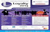 Developing innovative strategies to overcome loyalty fatigue related stuff/Loyalty 2013 Brochure.pdf · Amita Sagar, National CRM Manager, Lakme Lever 17:00 Case study 4: China •