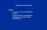 Accuracy Assessment Goals - Portland State Universityweb.pdx.edu/~nauna/resources/9-accuracyassessment.pdf · Accuracy Assessment Goals: –Assess how well a classification worked