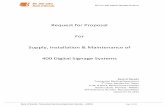 Request for Proposal For Supply, Installation ... · PDF fileSupply, Installation & Maintenance of 400 ... proposal for Supply Installation & Maintenance of Digital Signage Systems”,
