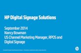 HP Digital Signage Solutions - · PDF fileDomino’s Pizza Ordering ... Built for the task of playing digital signage Built for general use on the desktop ... •Windows Embedded Standard