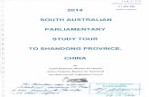 SOUTH AUSTRALIAN PARLIAMENTARY STUDY … HOUSE OF ASSEMBLY SOUTH AUSTRALIAN PARLIAMENTARY STUDY TOUR TO SHANDONG PROVINCE, CHINA IH tk CORPORATE SERVICES OFFICE 21 NOV 2014 By Isobel