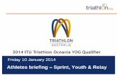 Athletes briefing Sprint, Youth & Relay - · PDF file... handlebars & wheels ... approval by TD up to 10 minutes after Athletes‘Briefing. ... 10 second time penalty served on any