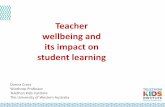 Teacher wellbeing and its impact on student · PDF file · 2014-11-06Teacher wellbeing and its impact on student learning Donna Cross ... job satisfaction and ... –Patterns of student