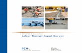 2012 US & Canadian Labor-Energy Input Survey. AND CANADIAN LABOR-ENERGY INPUT SURVEY 2012 The following analysis is prepared by the Portland Cement Association’s Market Intelligence