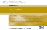 Unit Titles - lawyerseducation.co.nz Course... · already over 120,000 unit title properties in New Zealand, and this number will only increase. ... considerable experience in cadastral