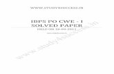 IBPS PO CWE - I SOLVED PAPER - Indian Recruitindianrecruit.in/wp-content/uploads/2016/01/IBPS-PO-2011-pervious... · IBPS PO CWE - I SOLVED PAPER ... Four of the following five are